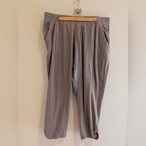 PACT Cropped Jogger Travel Airplane Comfort Pants Taupe Women's XXL